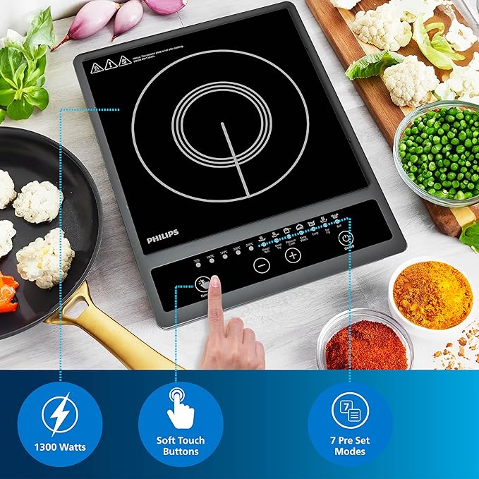 Philips HD4934/00 1300W Induction Cooktop Review: A Powerhouse with Triple MOV Surge Protection and Soft Touch Control